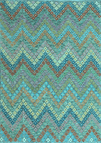 Southwestern Light Blue Country Rug, con2236lblu