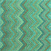 Square Southwestern Turquoise Country Rug, con2236turq