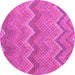 Round Southwestern Pink Country Rug, con2236pnk