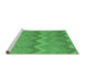 Sideview of Machine Washable Southwestern Emerald Green Country Area Rugs, wshcon2236emgrn