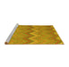 Sideview of Machine Washable Southwestern Yellow Country Rug, wshcon2236yw