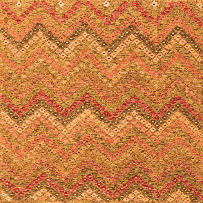 Round Machine Washable Southwestern Orange Country Area Rugs, wshcon2236org