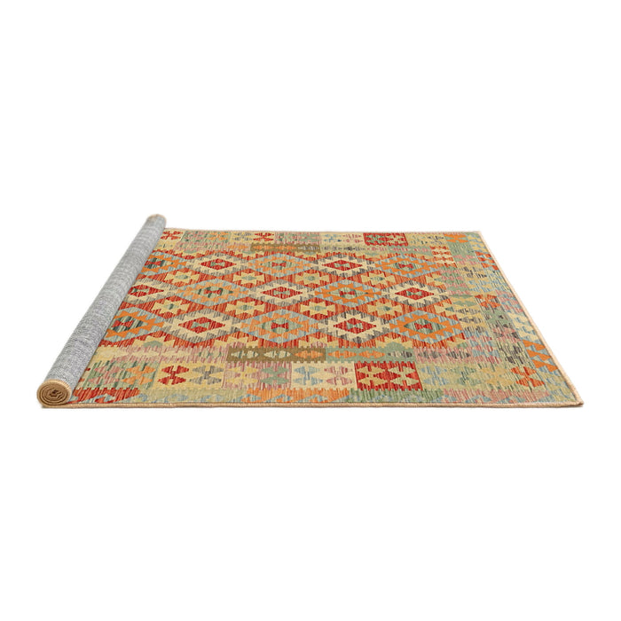 Serging Thickness of Machine Washable Contemporary Orange Rug, wshcon2237