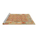 Serging Thickness of Machine Washable Contemporary Orange Rug, wshcon2237