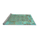 Sideview of Machine Washable Southwestern Light Blue Country Rug, wshcon2237lblu