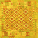 Square Southwestern Yellow Country Rug, con2237yw