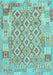 Machine Washable Southwestern Light Blue Country Rug, wshcon2237lblu