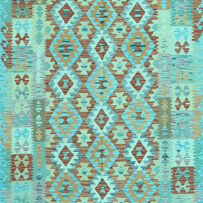 Machine Washable Southwestern Light Blue Country Rug, wshcon2237lblu