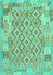 Machine Washable Southwestern Turquoise Country Area Rugs, wshcon2237turq