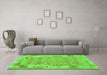 Machine Washable Southwestern Green Country Area Rugs in a Living Room,, wshcon2237grn