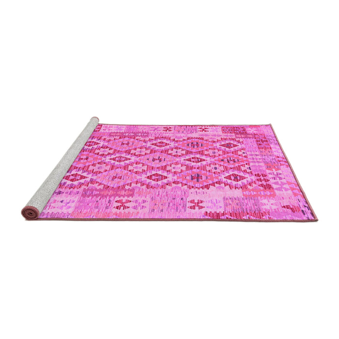 Sideview of Machine Washable Southwestern Pink Country Rug, wshcon2237pnk
