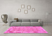 Machine Washable Southwestern Pink Country Rug in a Living Room, wshcon2237pnk