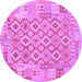 Round Southwestern Purple Country Rug, con2237pur