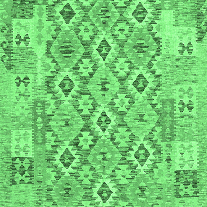 Machine Washable Southwestern Emerald Green Country Area Rugs, wshcon2237emgrn