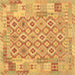 Square Southwestern Brown Country Rug, con2237brn