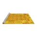 Sideview of Machine Washable Southwestern Yellow Country Rug, wshcon2237yw