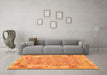 Machine Washable Southwestern Orange Country Area Rugs in a Living Room, wshcon2237org