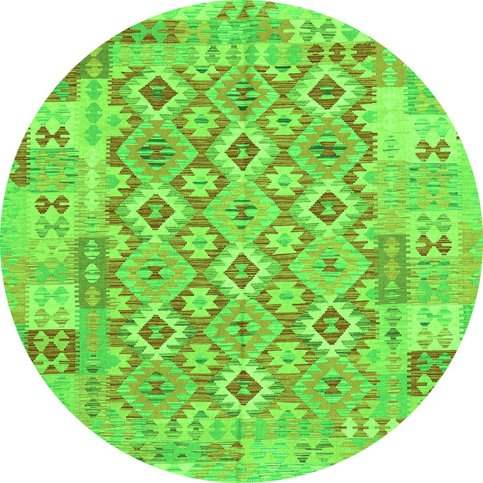 Machine Washable Southwestern Green Country Area Rugs, wshcon2237grn