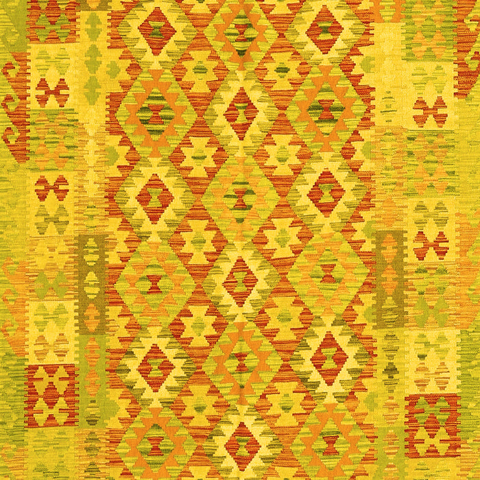Machine Washable Southwestern Yellow Country Rug, wshcon2237yw