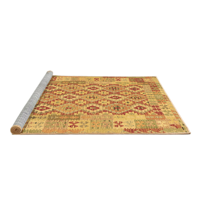 Sideview of Machine Washable Southwestern Brown Country Rug, wshcon2237brn