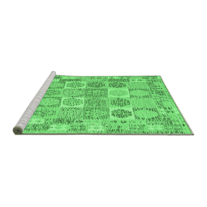 Sideview of Machine Washable Southwestern Emerald Green Country Area Rugs, wshcon2238emgrn