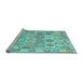 Sideview of Machine Washable Southwestern Light Blue Country Rug, wshcon2238lblu