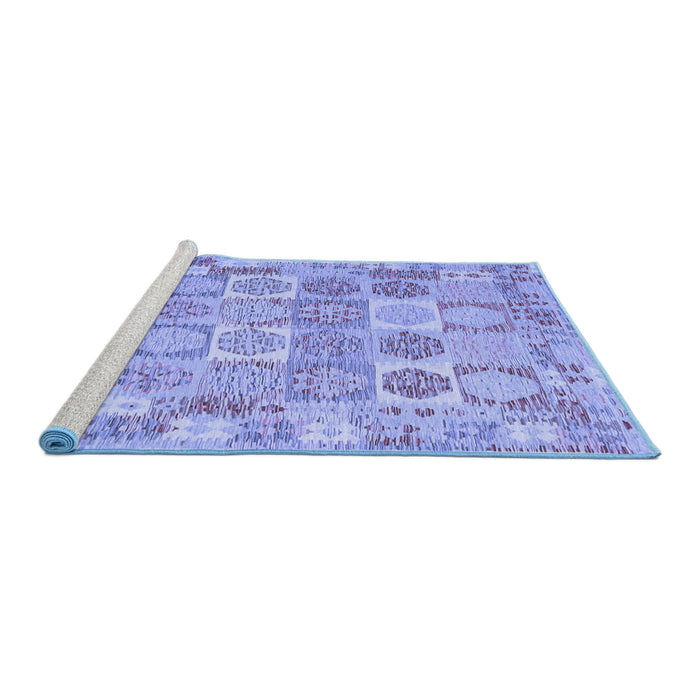 Sideview of Machine Washable Southwestern Blue Country Rug, wshcon2238blu