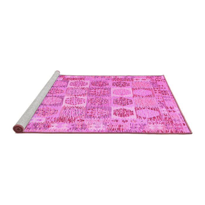 Sideview of Machine Washable Southwestern Pink Country Rug, wshcon2238pnk