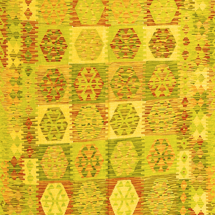 Machine Washable Southwestern Yellow Country Rug, wshcon2238yw