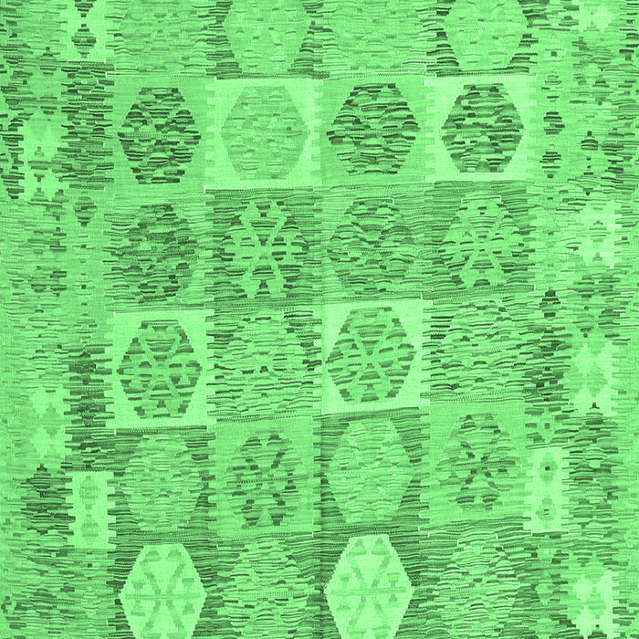 Machine Washable Southwestern Emerald Green Country Area Rugs, wshcon2238emgrn