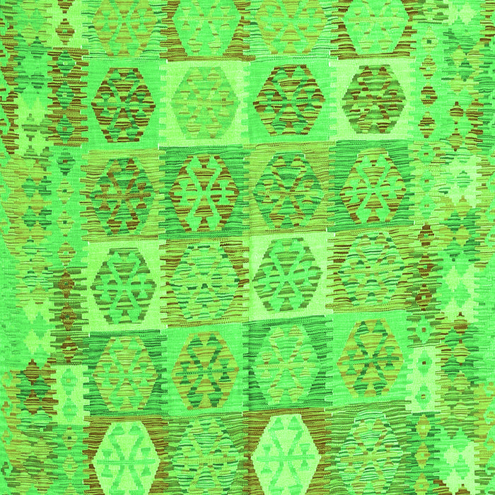 Serging Thickness of Machine Washable Southwestern Green Country Area Rugs, wshcon2238grn