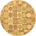 Round Southwestern Brown Country Rug, con2238brn