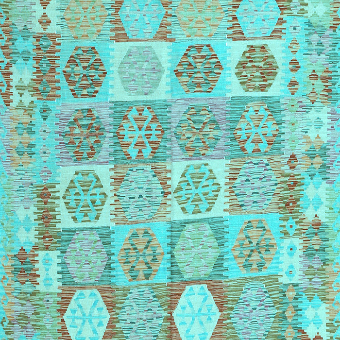 Machine Washable Southwestern Light Blue Country Rug, wshcon2238lblu