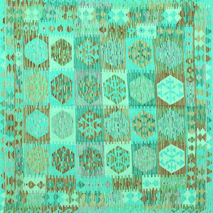 Square Southwestern Turquoise Country Rug, con2238turq