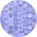 Round Southwestern Blue Country Rug, con2238blu