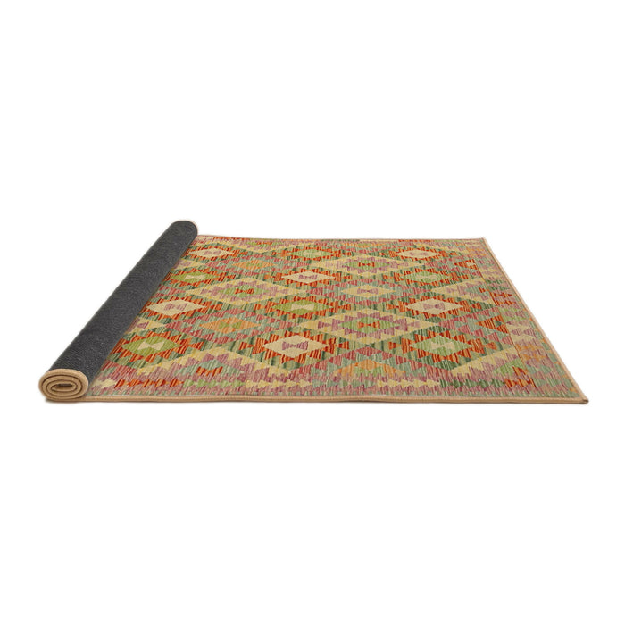 Thickness of Contemporary Orange Southwestern Rug, con2239