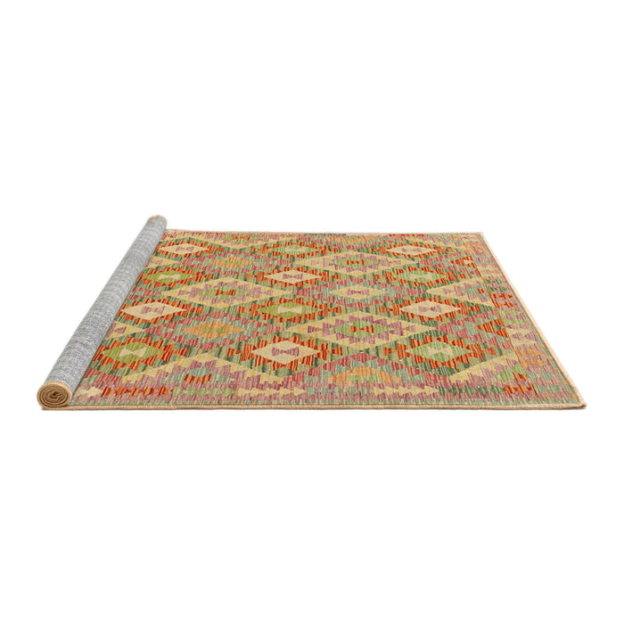 Serging Thickness of Machine Washable Contemporary Orange Rug, wshcon2239