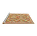 Serging Thickness of Machine Washable Contemporary Orange Rug, wshcon2239