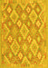 Machine Washable Southwestern Yellow Country Rug, wshcon2239yw