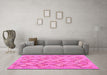 Machine Washable Southwestern Pink Country Rug in a Living Room, wshcon2239pnk