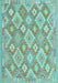 Machine Washable Southwestern Light Blue Country Rug, wshcon2239lblu