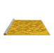 Sideview of Machine Washable Southwestern Yellow Country Rug, wshcon2239yw