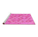 Sideview of Machine Washable Southwestern Pink Country Rug, wshcon2239pnk