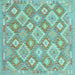 Square Southwestern Light Blue Country Rug, con2239lblu