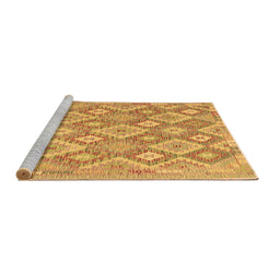 Sideview of Machine Washable Southwestern Brown Country Rug, wshcon2239brn