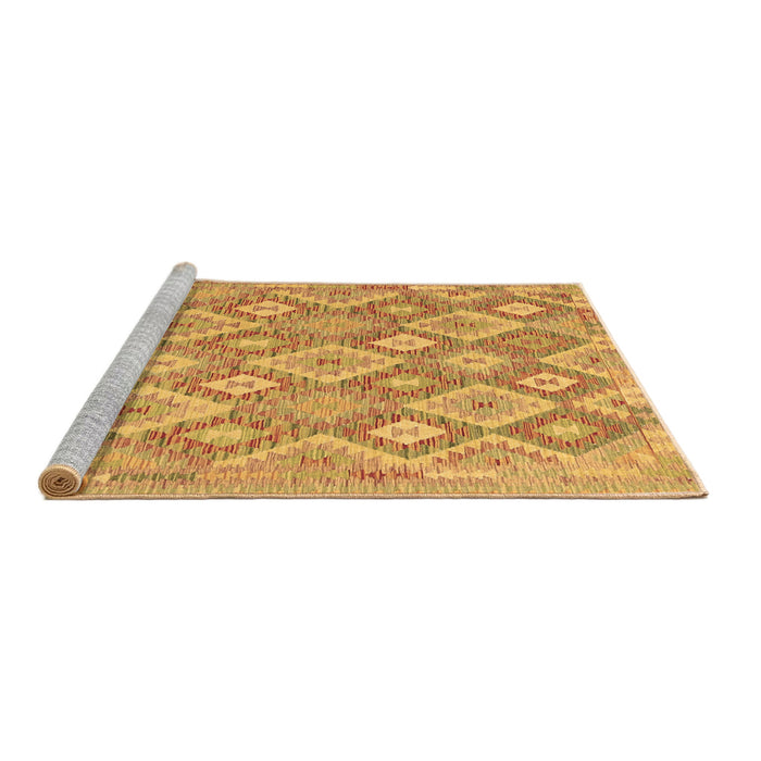 Sideview of Machine Washable Southwestern Brown Country Rug, wshcon2239brn
