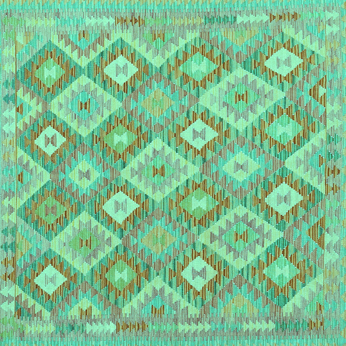 Square Southwestern Turquoise Country Rug, con2239turq