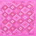 Square Southwestern Pink Country Rug, con2239pnk