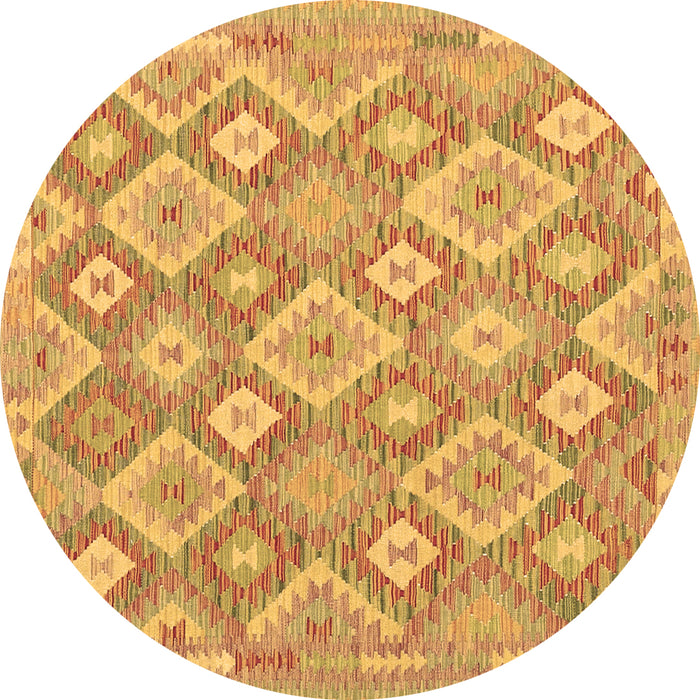 Round Southwestern Brown Country Rug, con2239brn