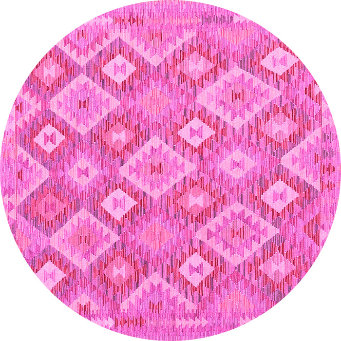 Round Southwestern Pink Country Rug, con2239pnk